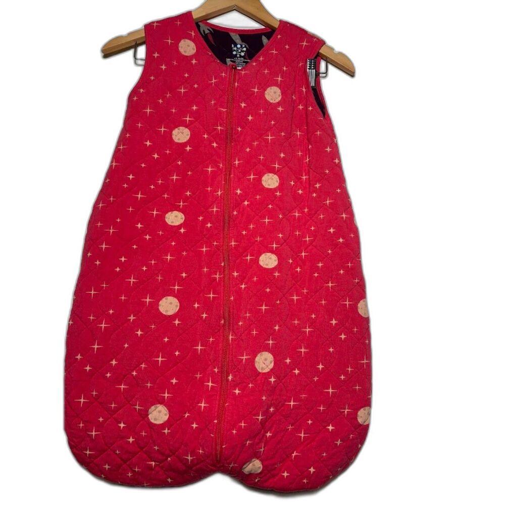 Kickee pants Sleep Sack Pink 6-18 months Moon Print Quilted bamboo sleep bag